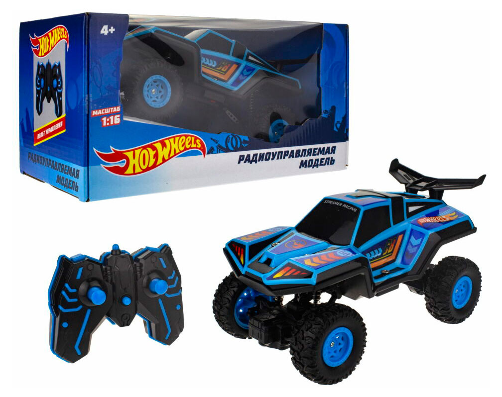 

Машинка на радиоуправлении Hot Wheels с пультом cо световыми эффектами 1:16