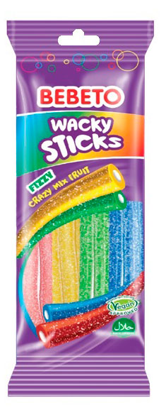 

Мармелад жевательный Bebeto Wacky sticks Fizzy тутти-фрутти, 180 г