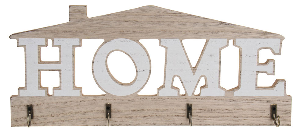 

Ключница Home бежевая 4 крючка, 29,5x12,5 см