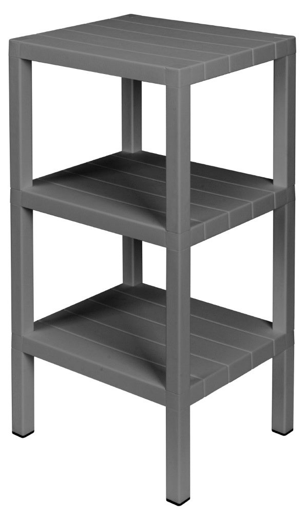

Этажерка Econova Nature прямоугольная 3 полки серая, 384х330х725 мм