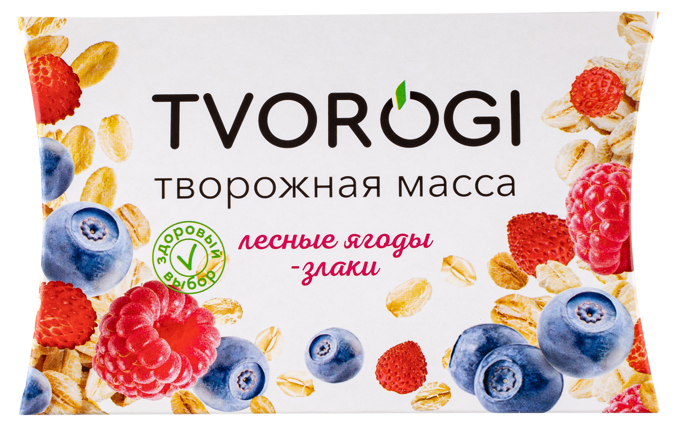 

Масса творожная Tvorogi лесные ягоды злаки брикет 3,5% БЗМЖ, 170 г