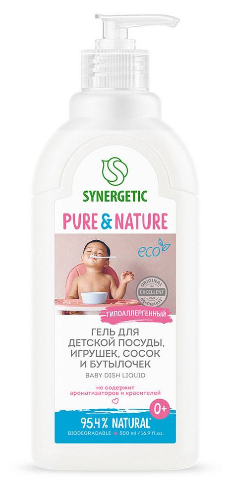 Изображение товара Гель для мытья детской посуды Synergetic антибактериальный, 500 мл