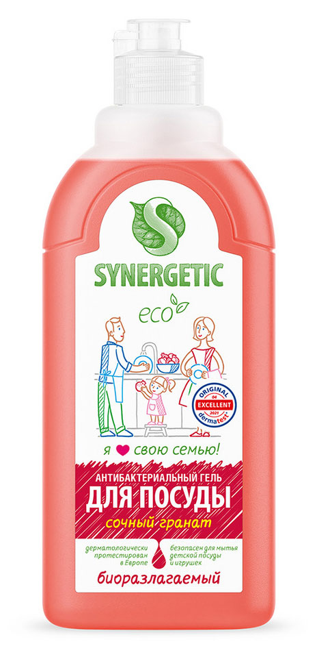 

Гель для мытья посуды Synergetic Гранат, 0.5 л