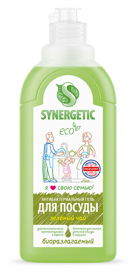 

Гель для мытья посуды Synergetic Зеленый чай, 0.5 л