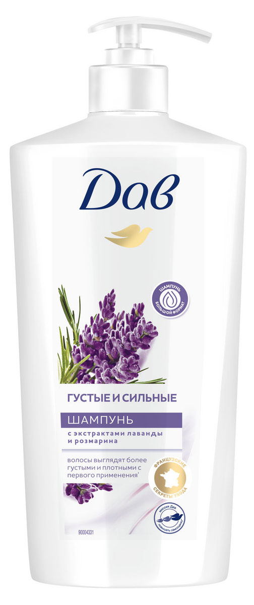 Изображение товара Шампунь для волос «Дав» с маслом лаванды и экстрактом розмарина, 630 мл