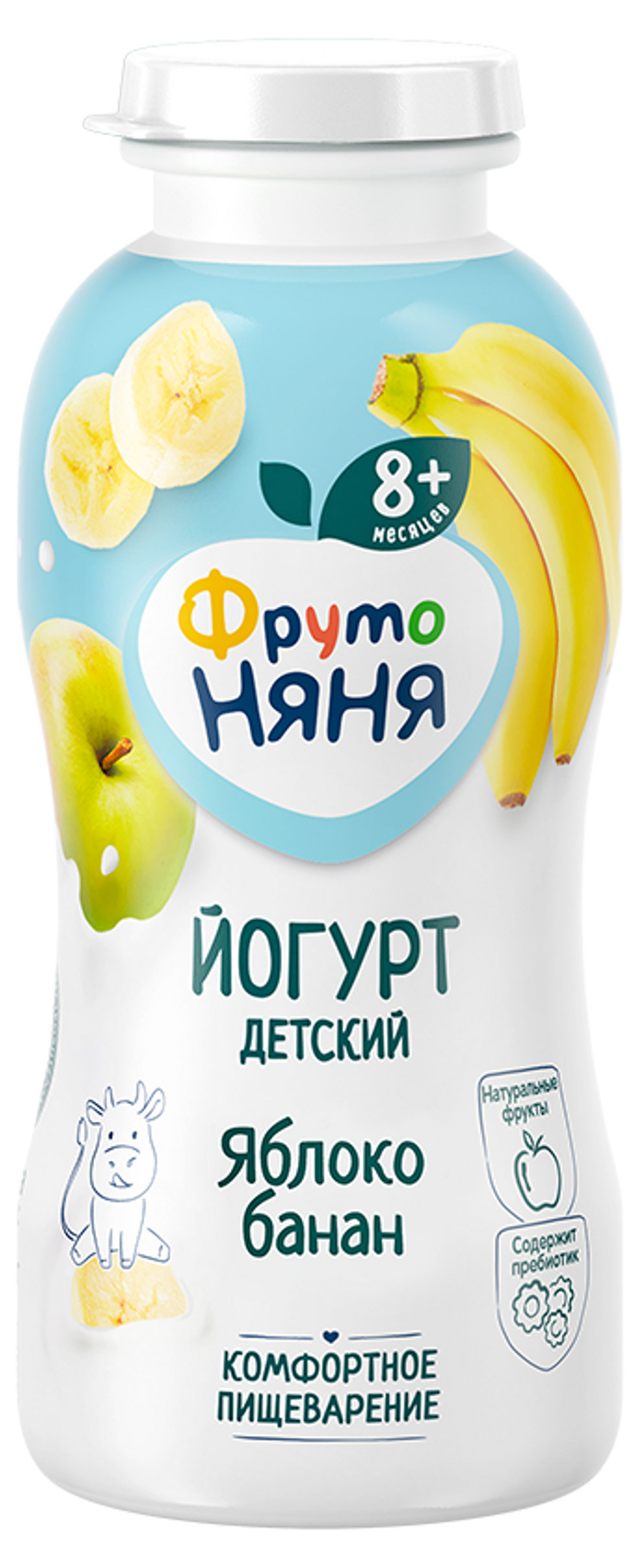 

Йогурт питьевой ФрутоНяня банан яблоко для детей с 8 месяцев 2.5%, 200 мл