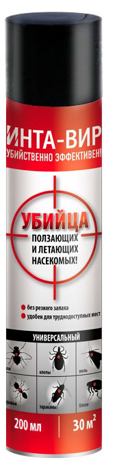 

Аэрозоль от всех бытовых насекомых Инта Вир, 200 мл