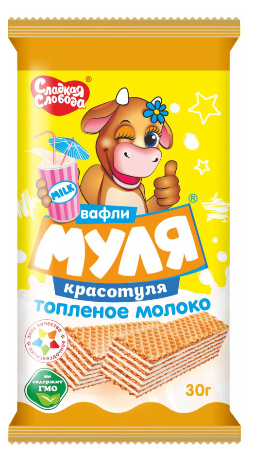 

Вафли Муля Красотуля Топленое молоко, 30 г