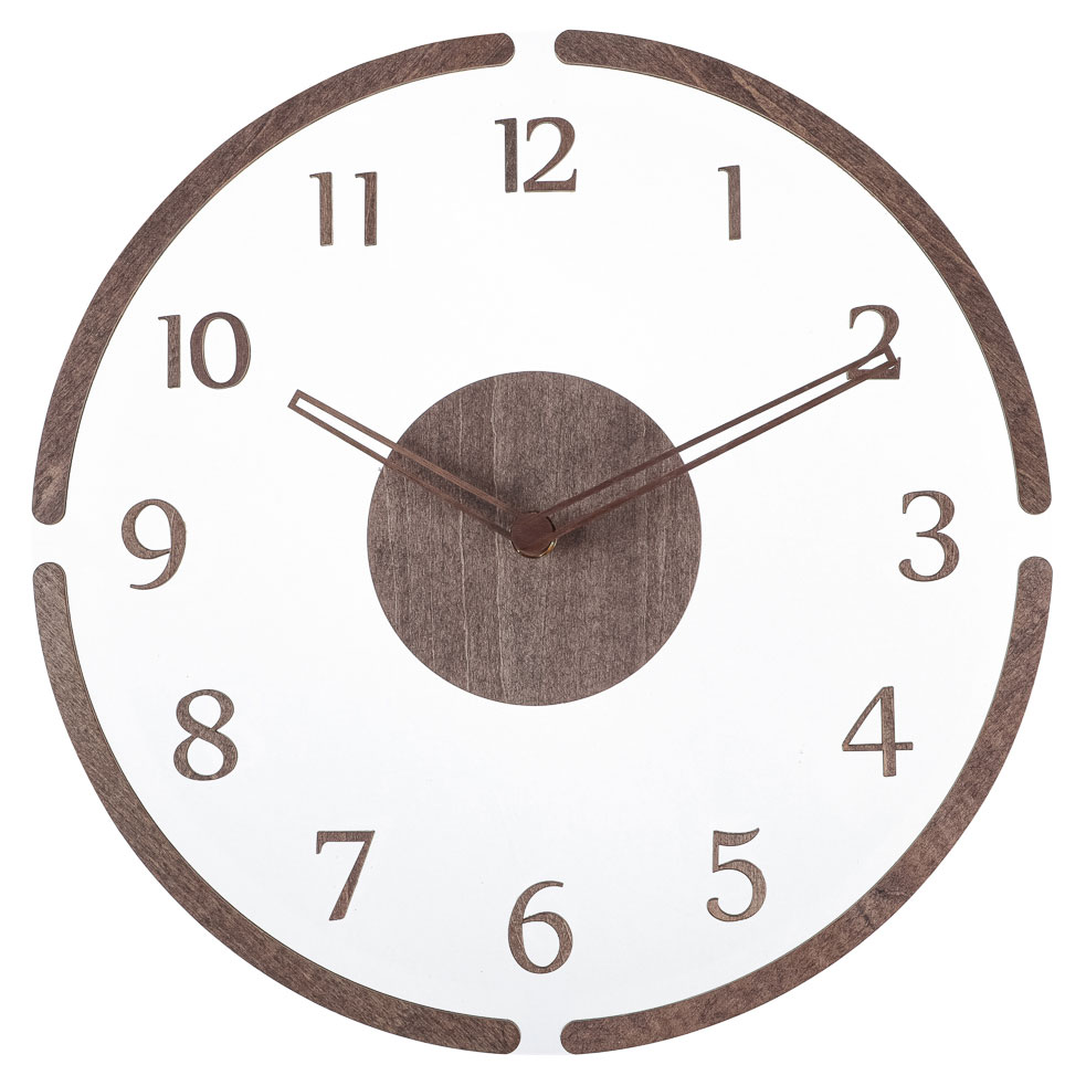 

Часы настенные Ladecor Chrono коричневые, d 30 см