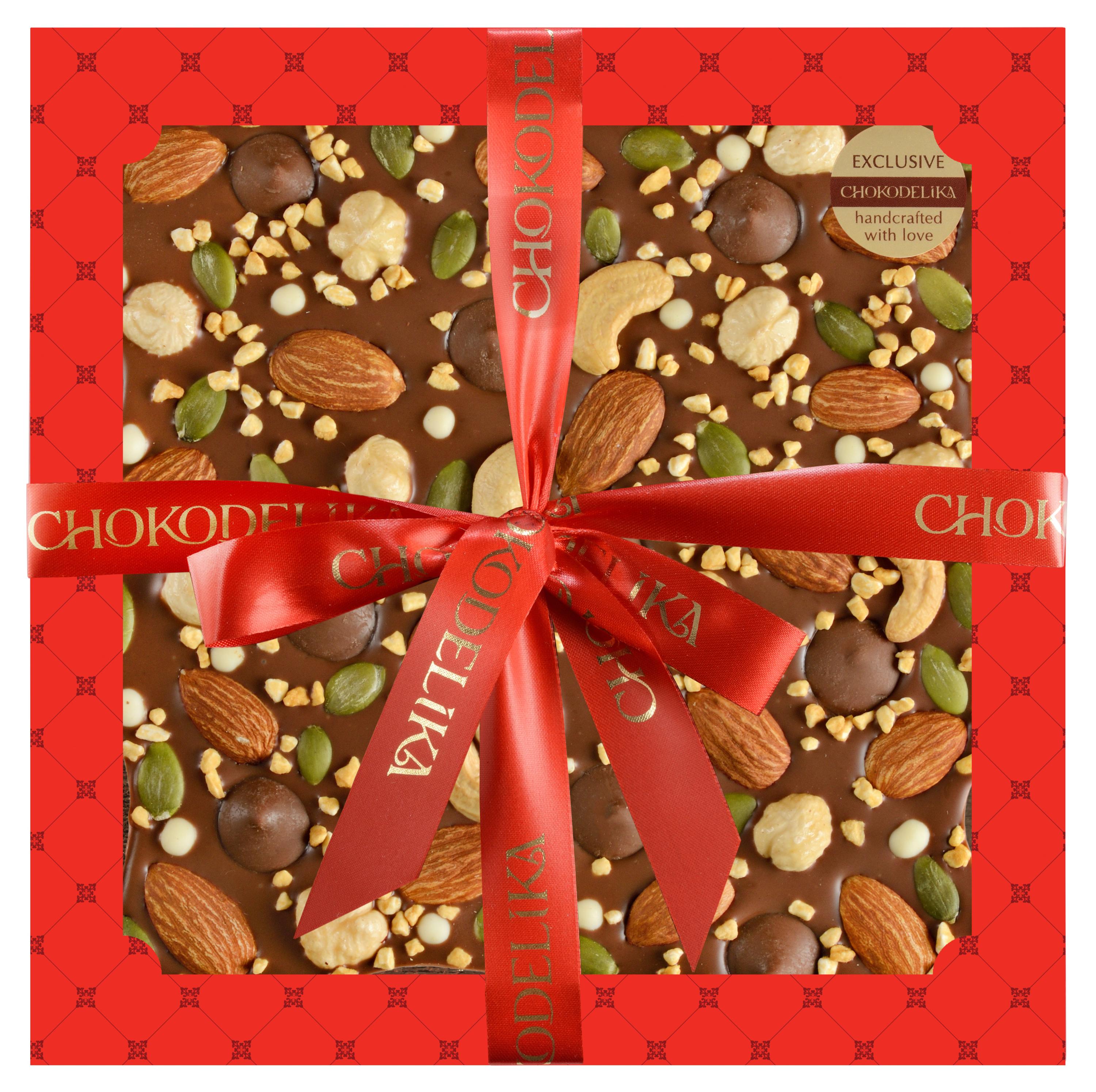 

Шоколад молочный Chokodelika Ореховый фейерверк, 150 г