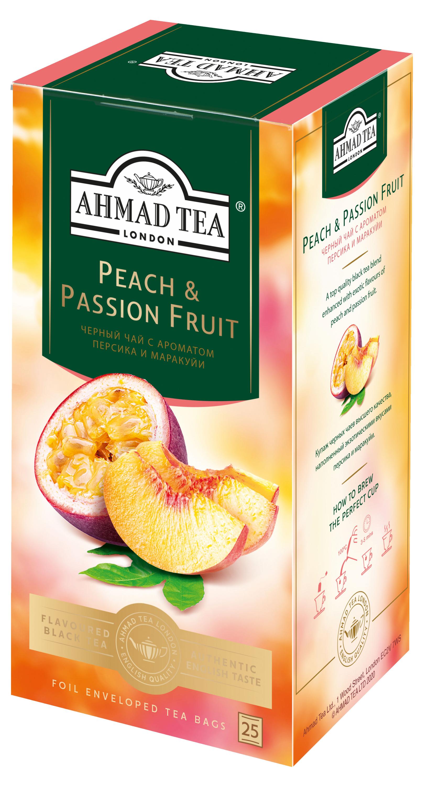 

Чай черный Ahmad Tea Персик-Маракуйя, 25x1,5 г