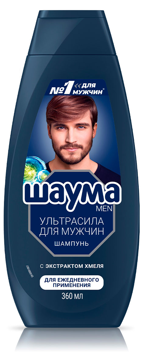 

Шампунь для волос Шаума Men Ultra Сила с хмелем для всех типов волос, 360 мл