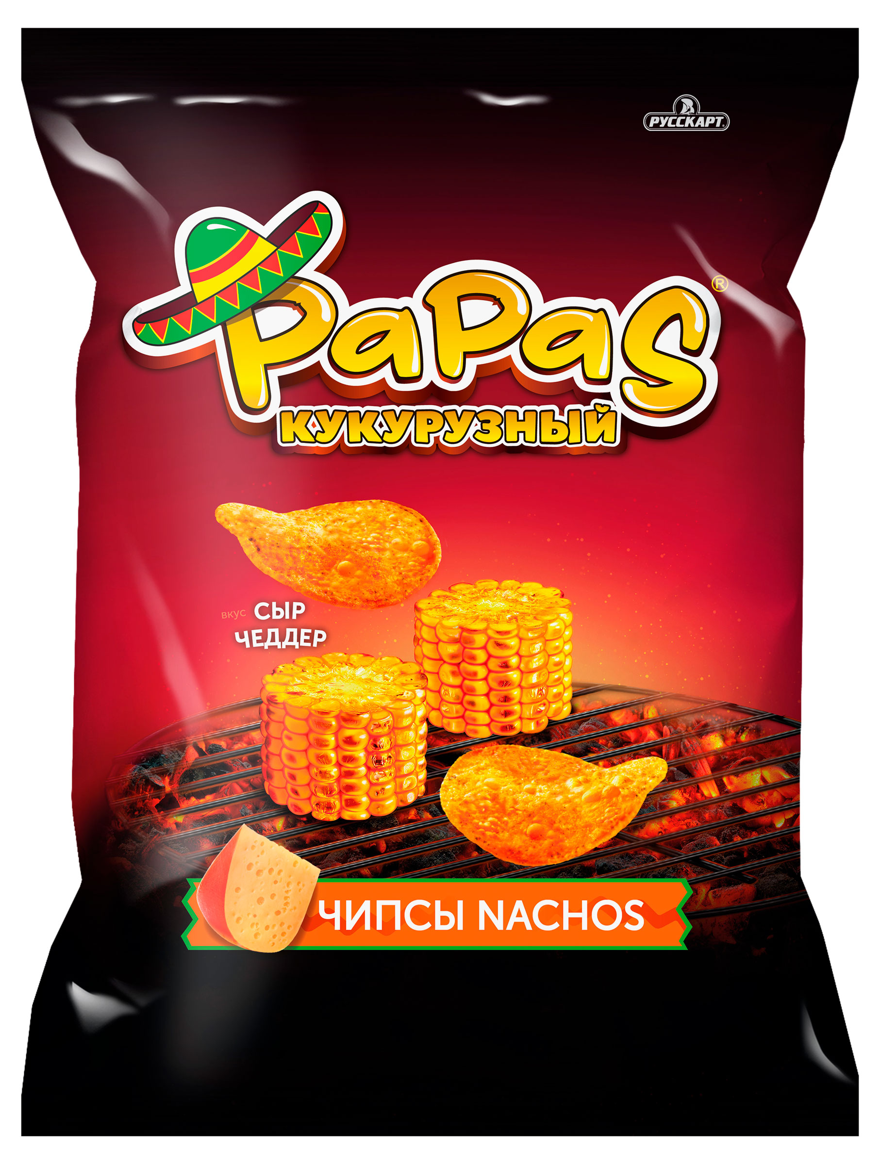 

Чипсы кукурузные PAPAS со вкусом сыр чеддер, 140 г