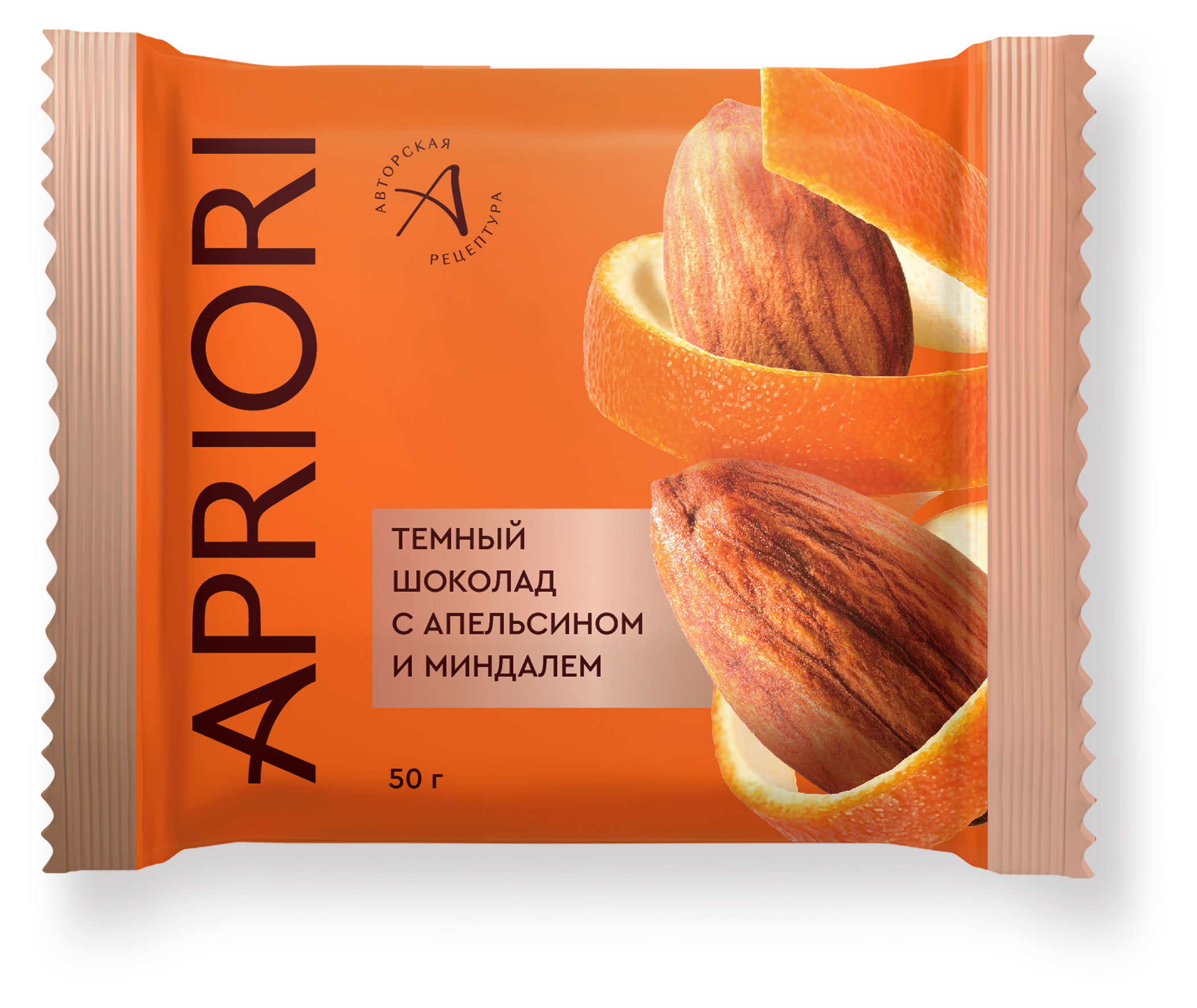 

Шоколад темный АПРИОРИ с апельсином и миндалем, 50 г