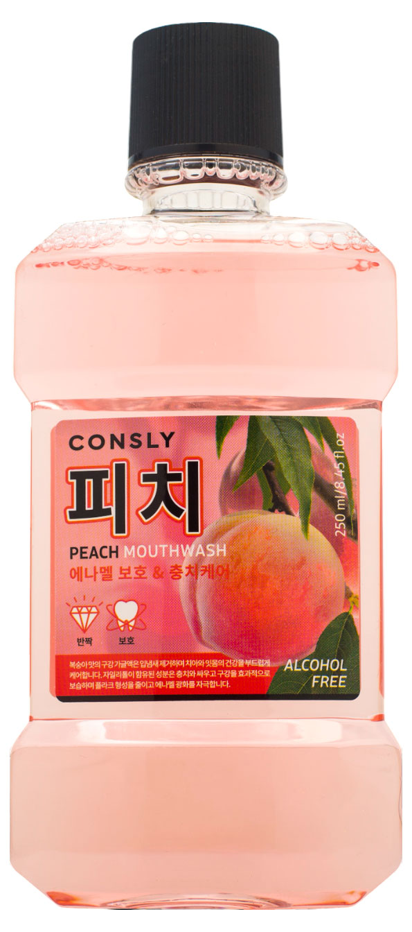 

Ополаскиватель для рта CONSLY с пряным вкусом персика, 250 мл