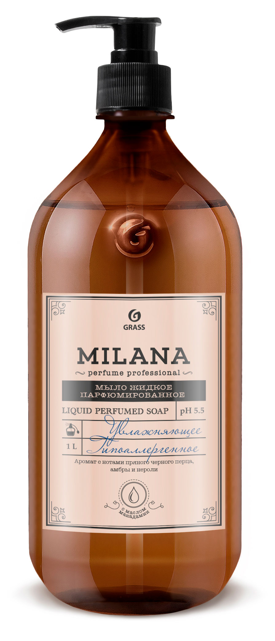 

Мыло жидкое Grass Milana Perfume Professional парфюмированное, 1 л