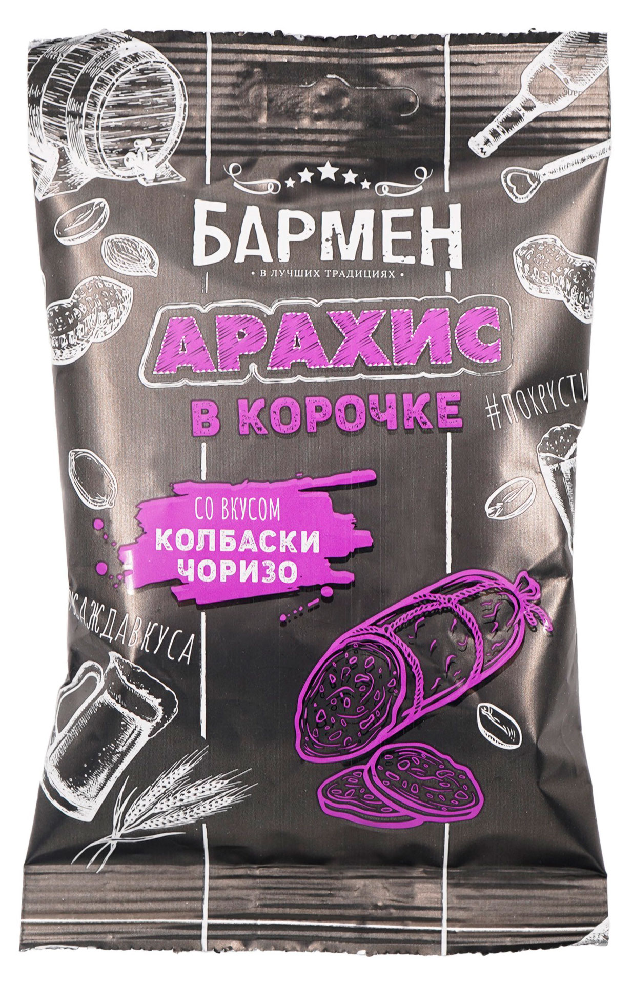 

Арахис Бармен со вкусом Колбаски Чоризо в корочке, 60 г