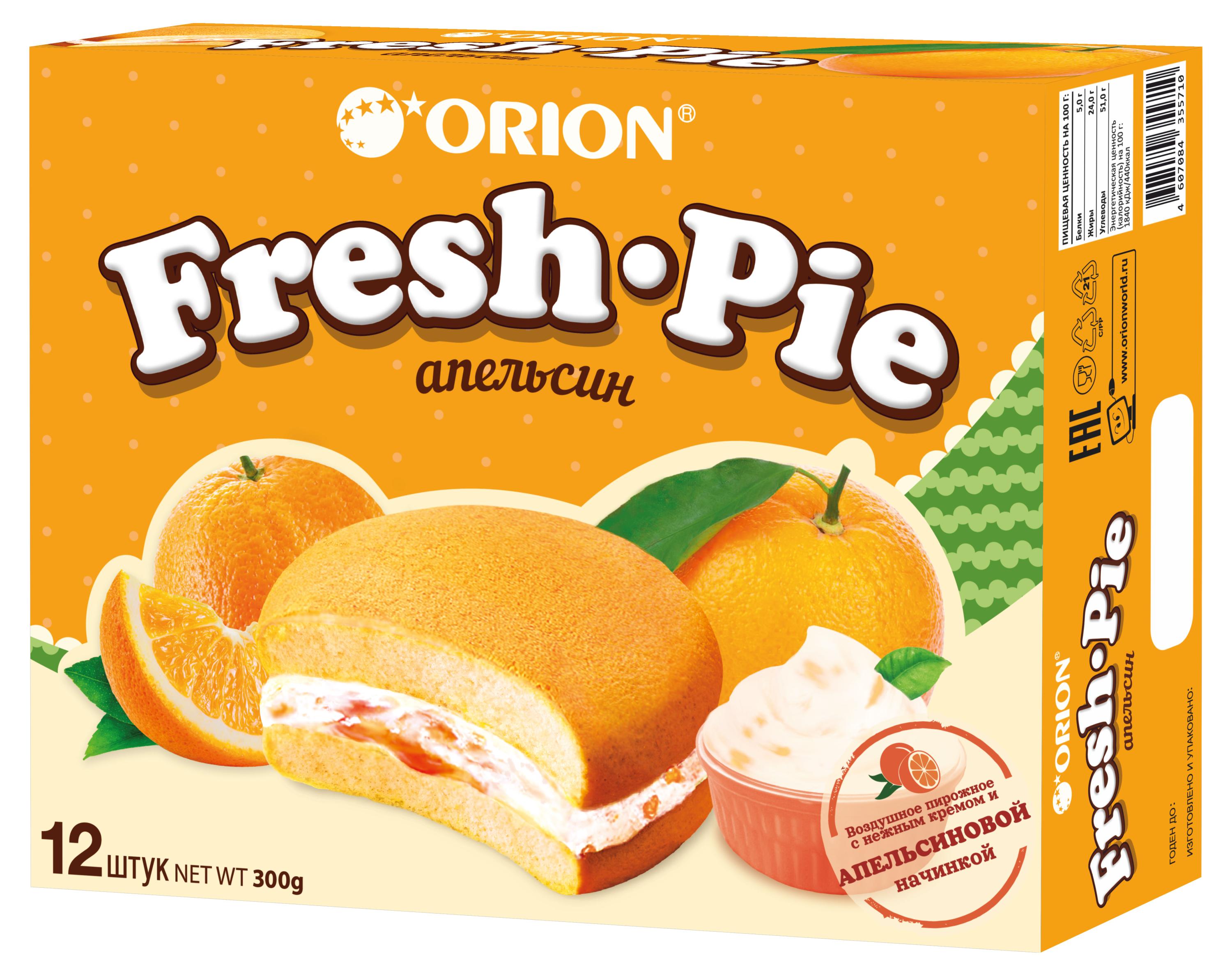 

Пирожное Orion Fresh Pie бисквитное апельсин, 300 г