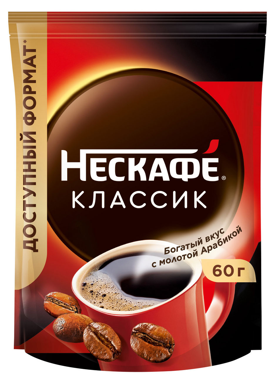 Нескафé | Кофе растворимый «Нескафé» Classic с добавлением молотого кофе, 60 г
