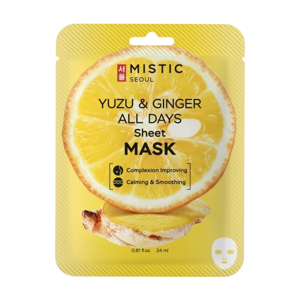 Изображение товара Маска тканевая для лица MISTIC All Days с экстрактами имбиря и юдзу 24 мл