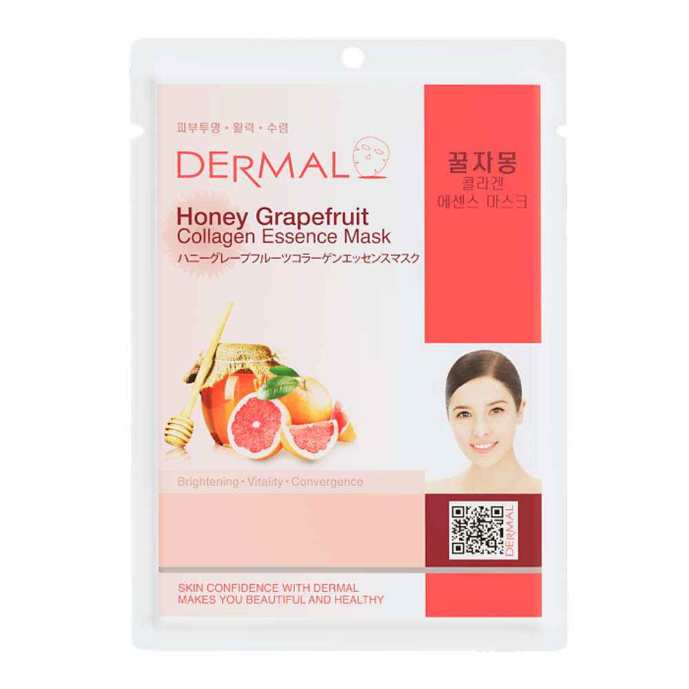

Маска тканевая Dermal Essence Mask с экстрактом меда, грейпфрута и коллагеном, 23 мл