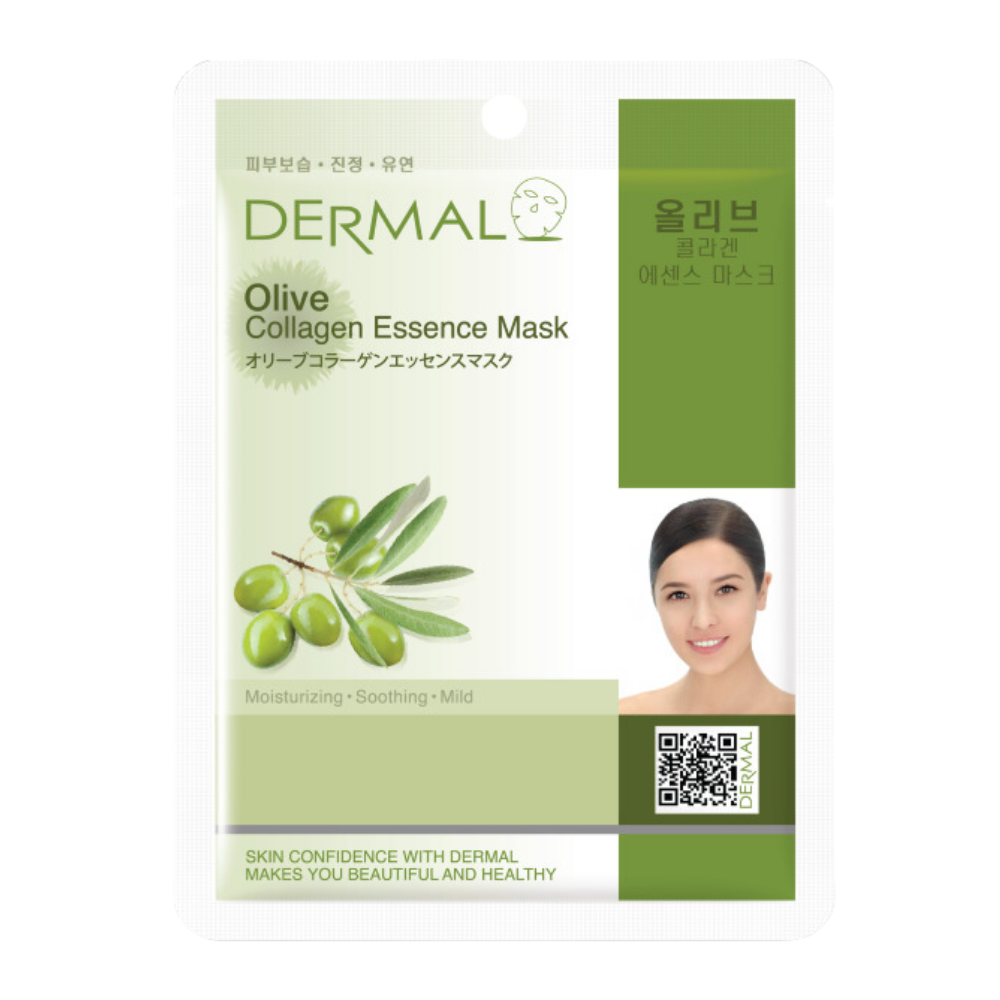 Dermal | Маска тканевая Dermal Essence Mask с экстрактом оливы и коллагеном, 23 мл