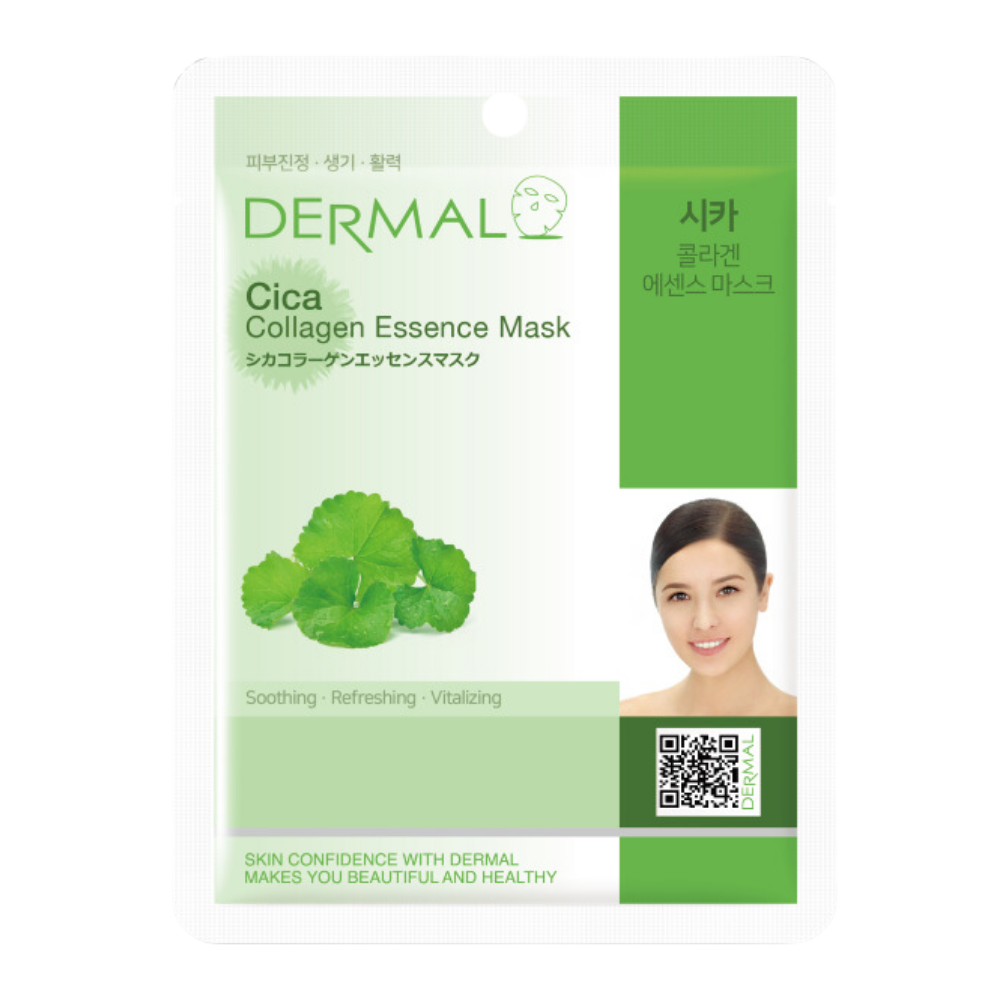 

Маска тканевая Dermal Essence Mask с экстрактом центеллы азиатской и коллагеном, 23 мл