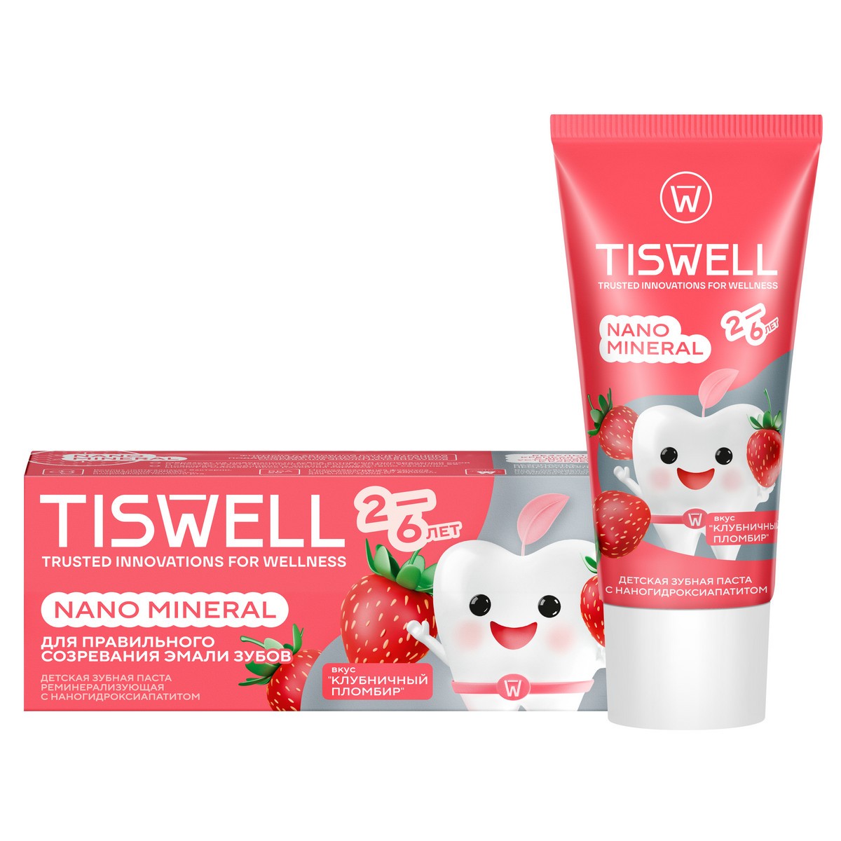 

Зубная паста детская TISWELL Реминерализующая Клубничный пломбир от кариеса 26 лет, 60 г
