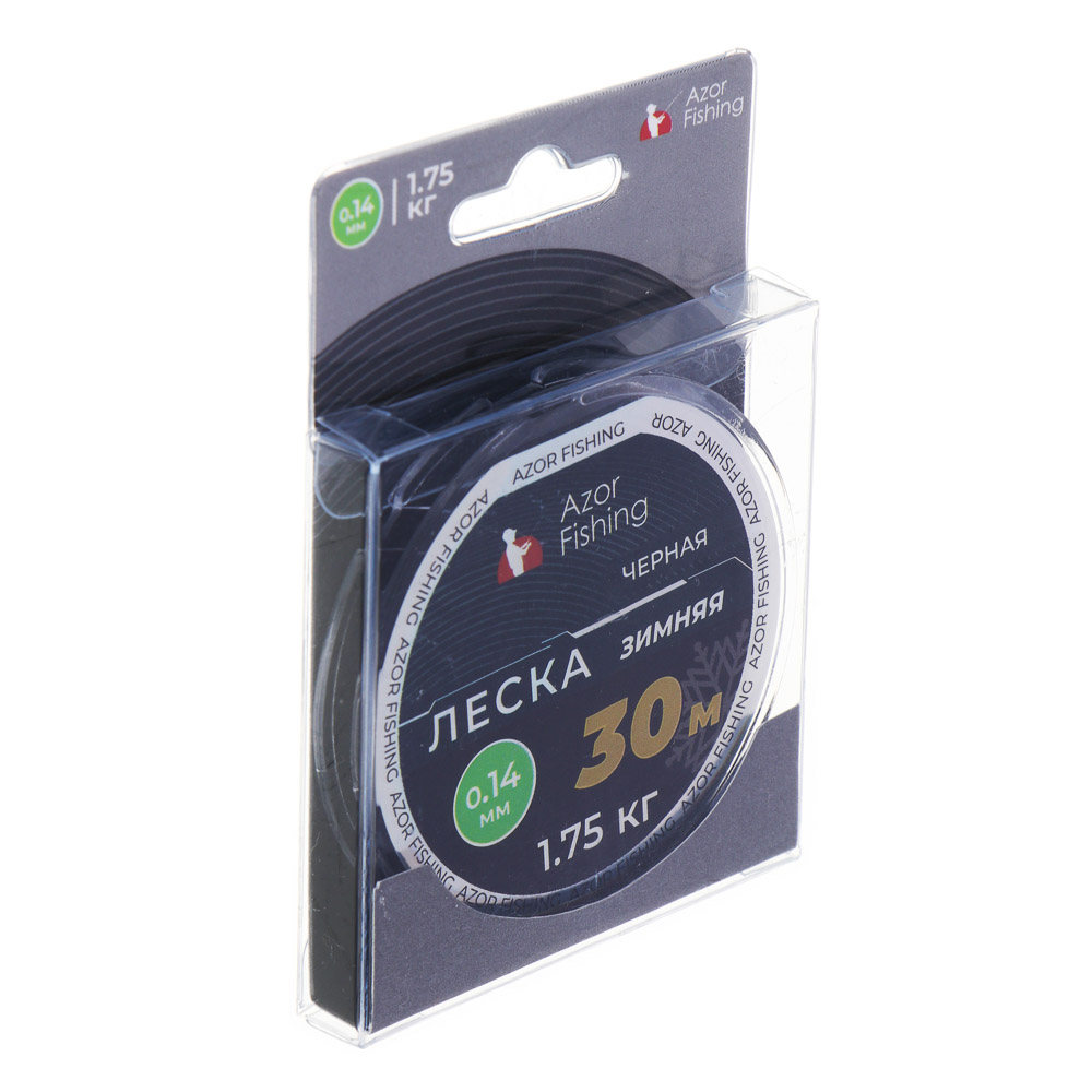 

Леска зимняя Azor Fishing черная 30 м х 0,14 мм, 1,75 кг