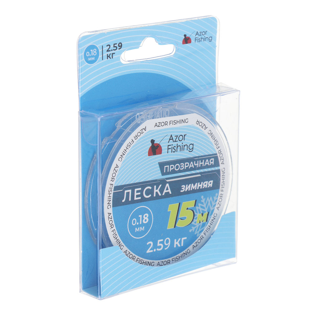 

Леска зимняя Azor Fishing прозрачная 15 м х 0,18 мм, 2,59 кг