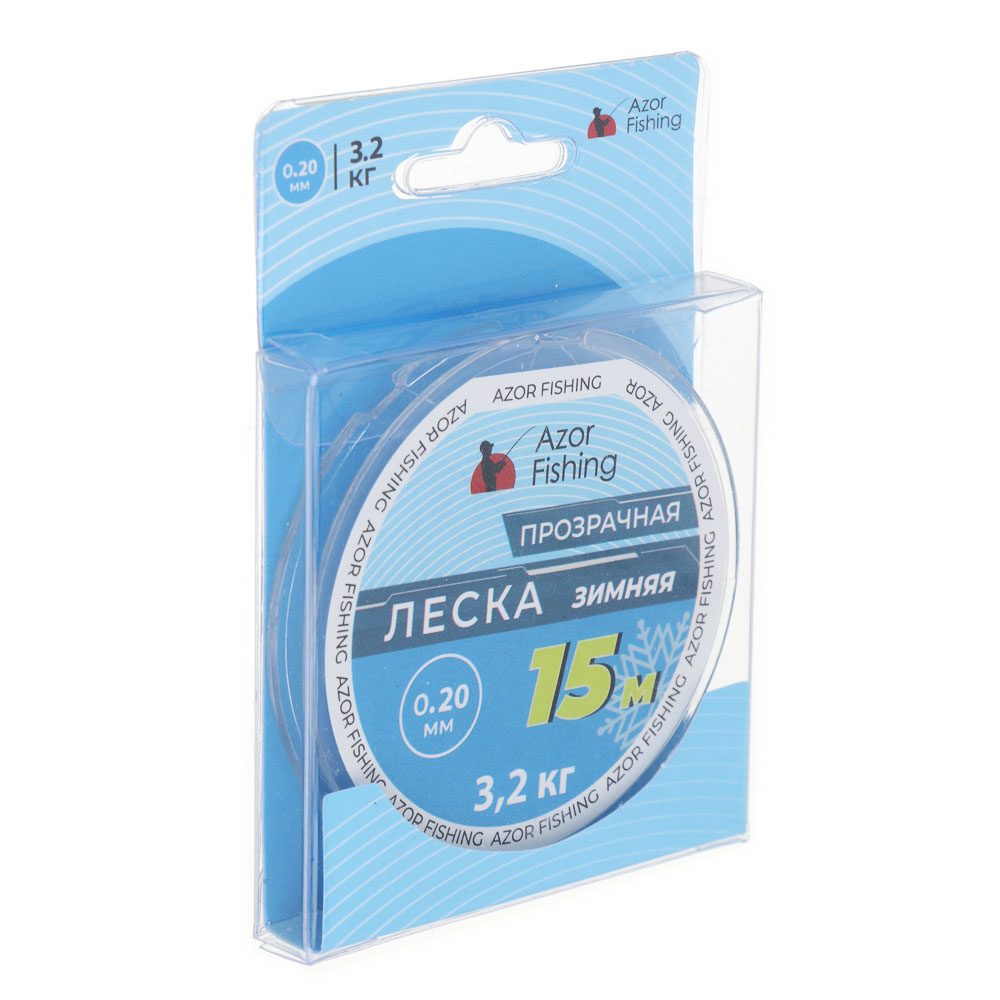 

Леска зимняя Azor Fishing прозрачная 15 м х 0,20 мм, 3,2 кг