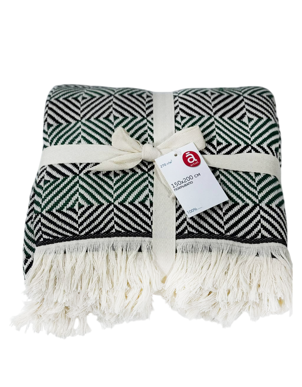 

Покрывало Actuel жаккардовое зеленое, 150х200 см