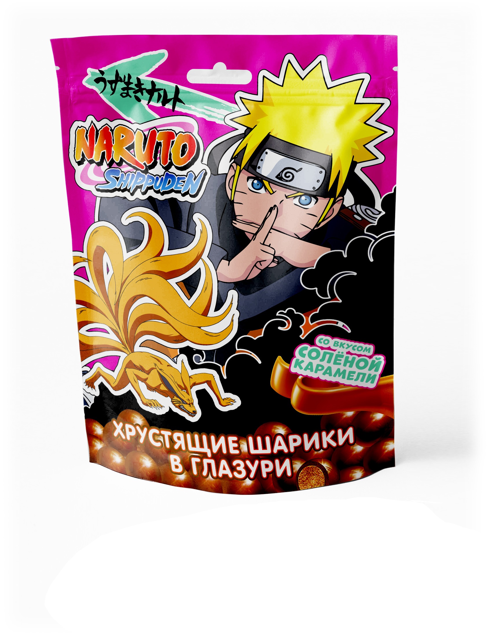 

Хрустящие шарики в глазури Naruto со вкусом соленая карамель, 75 г