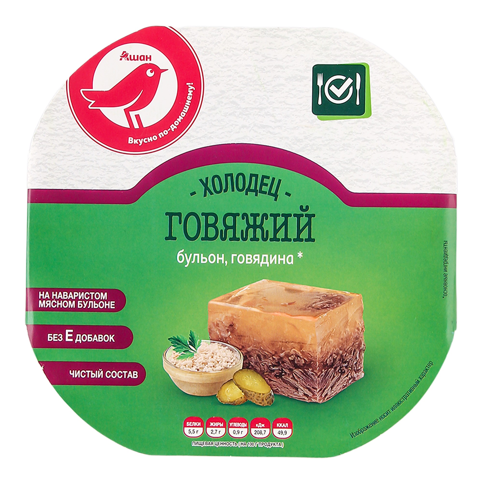 

Холодец говяжий АШАН Красная птица, 300 г