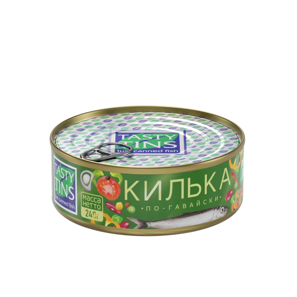 Изображение товара Килька обжаренная Tasty Tins По-гавайски в томатном соусе, 240 г