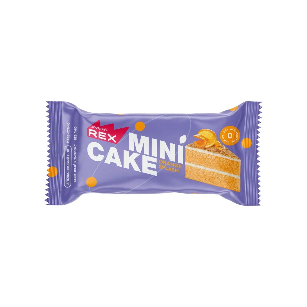 

Пирожное протеиновое Protein Rex Mini Cake Апельсиновый тортик, 40 г