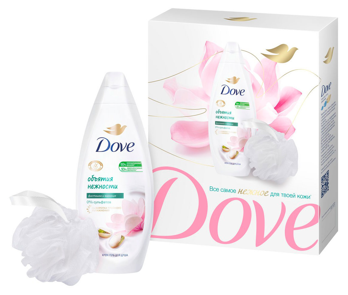 

Набор подарочный Dove Фисташковый крем гель для душа + мочалка, 250 мл