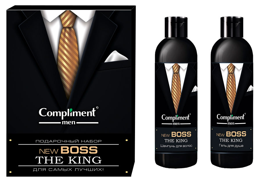 

Набор подарочный Compliment men New Boss ПН 1772 The King, Шампунь для волос 250 мл + Гель для душа 250 мл