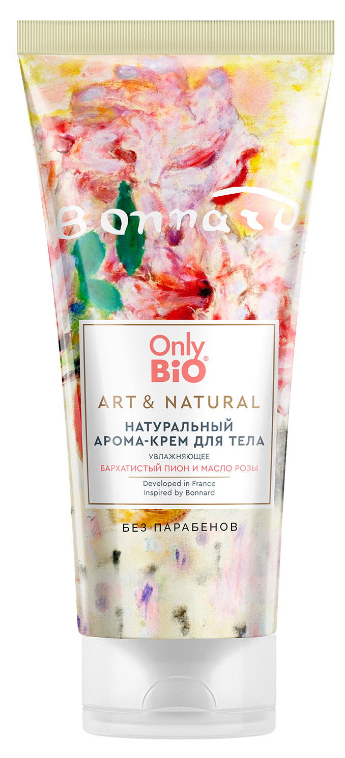 

Арома-крем для тела Only Bio Art & Natural Увлажняющий Бархатистый пион и масло розы, 200 мл