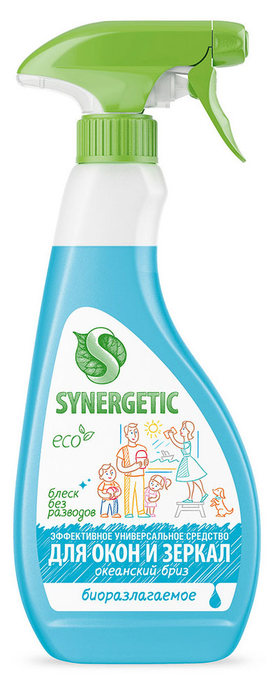 

Средство чистящее Synergetic для окон зеркал Океанский бриз, 500 мл