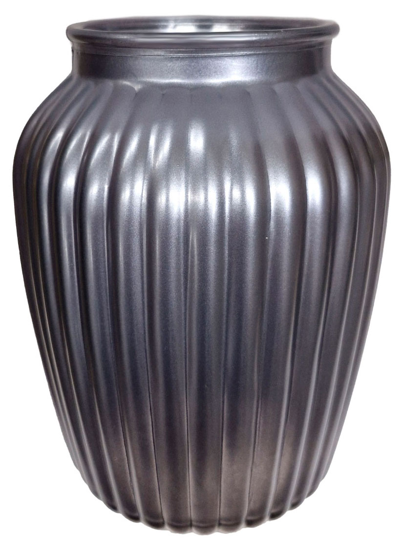 

Ваза NinaGlass Луана стеклянная графитовая, 20 см