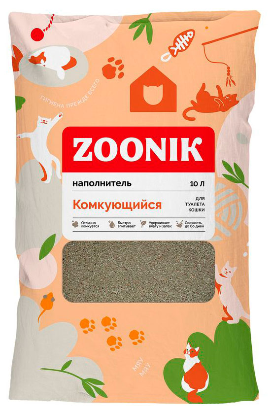 

Наполнитель для кошачьего туалета Zoonik комкующийся, 10 л