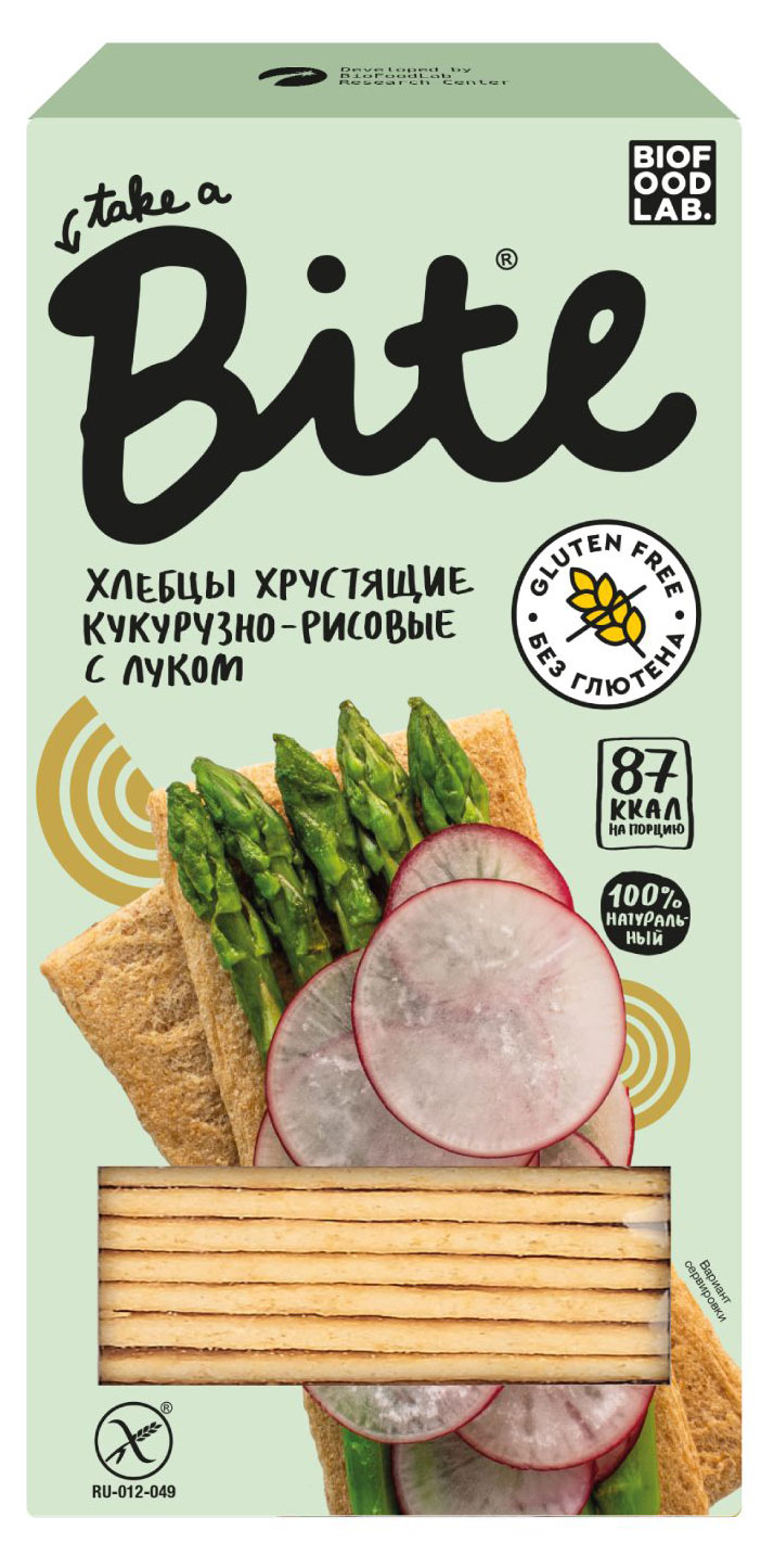 

ХлебцыTake a Bite Кукурузно-рисовые хрустящие с луком, 150 г