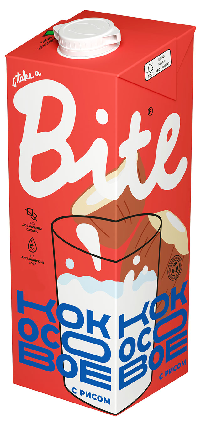 Изображение товара Напиток растительный Take a Bite Рисовый с кокосом без сахара, 1 л