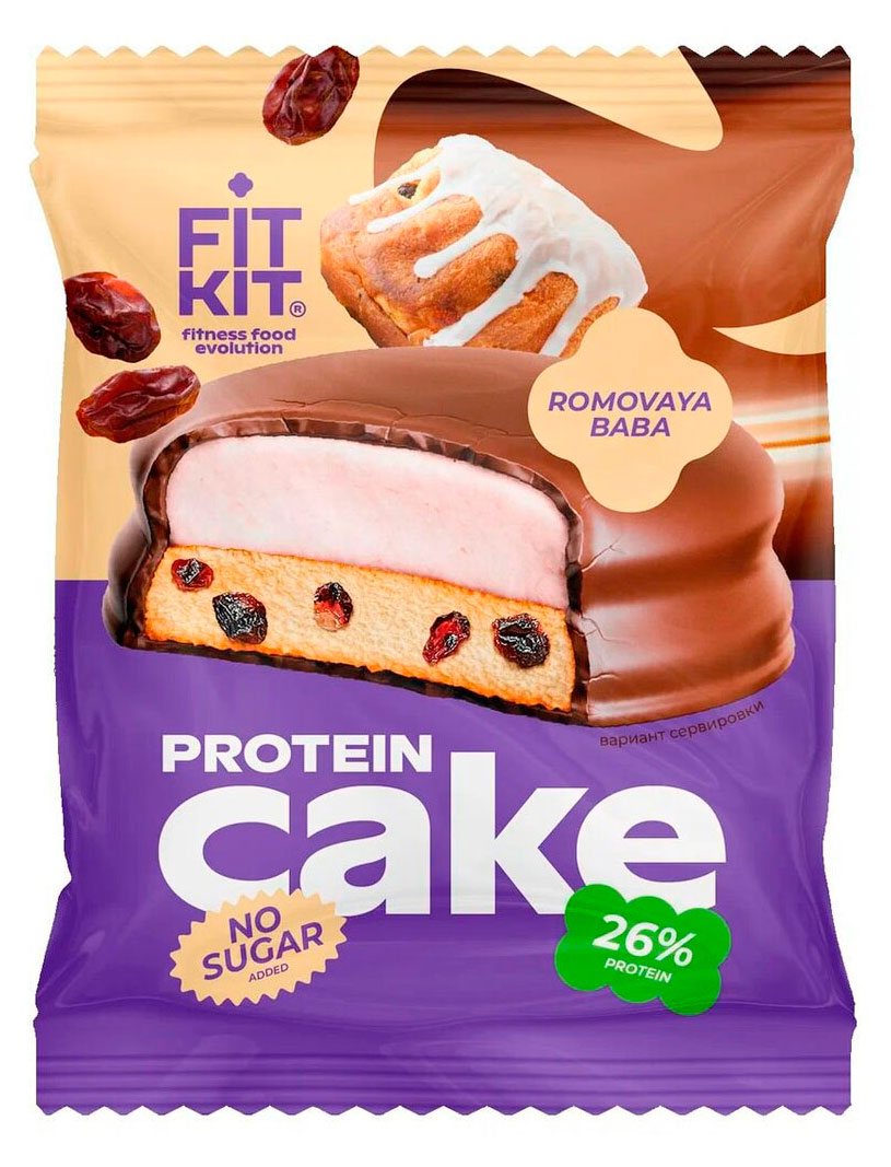 

Кейк протеиновый Fitkit Protein Cake ромовая баба, 70 г
