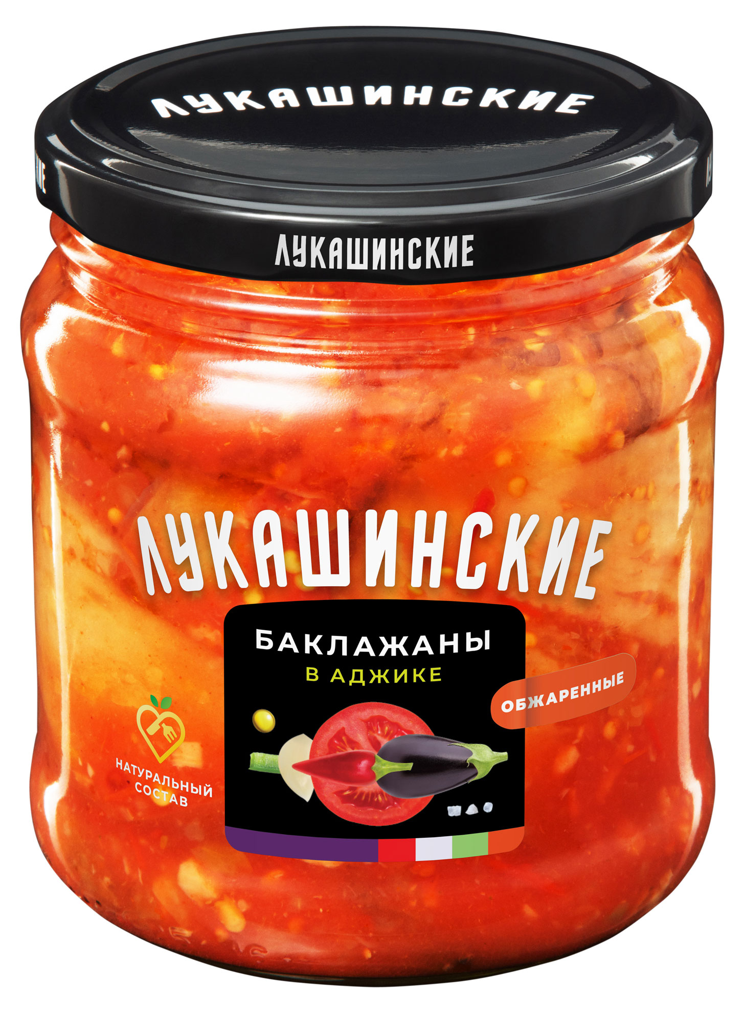 

Баклажаны жареные Лукашинские по-деревенски в аджике, 460 г