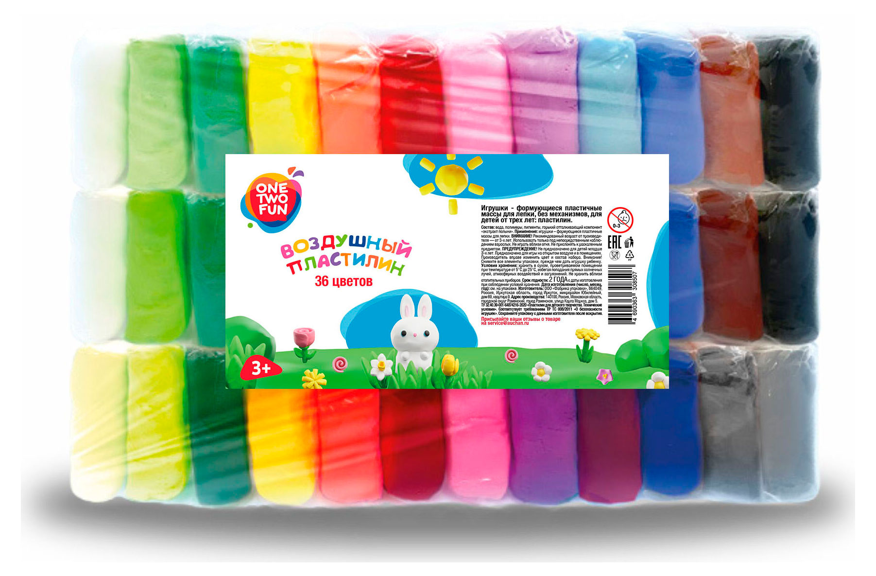 

Пластилин ONE TWO FUN Воздушный, 36 шт