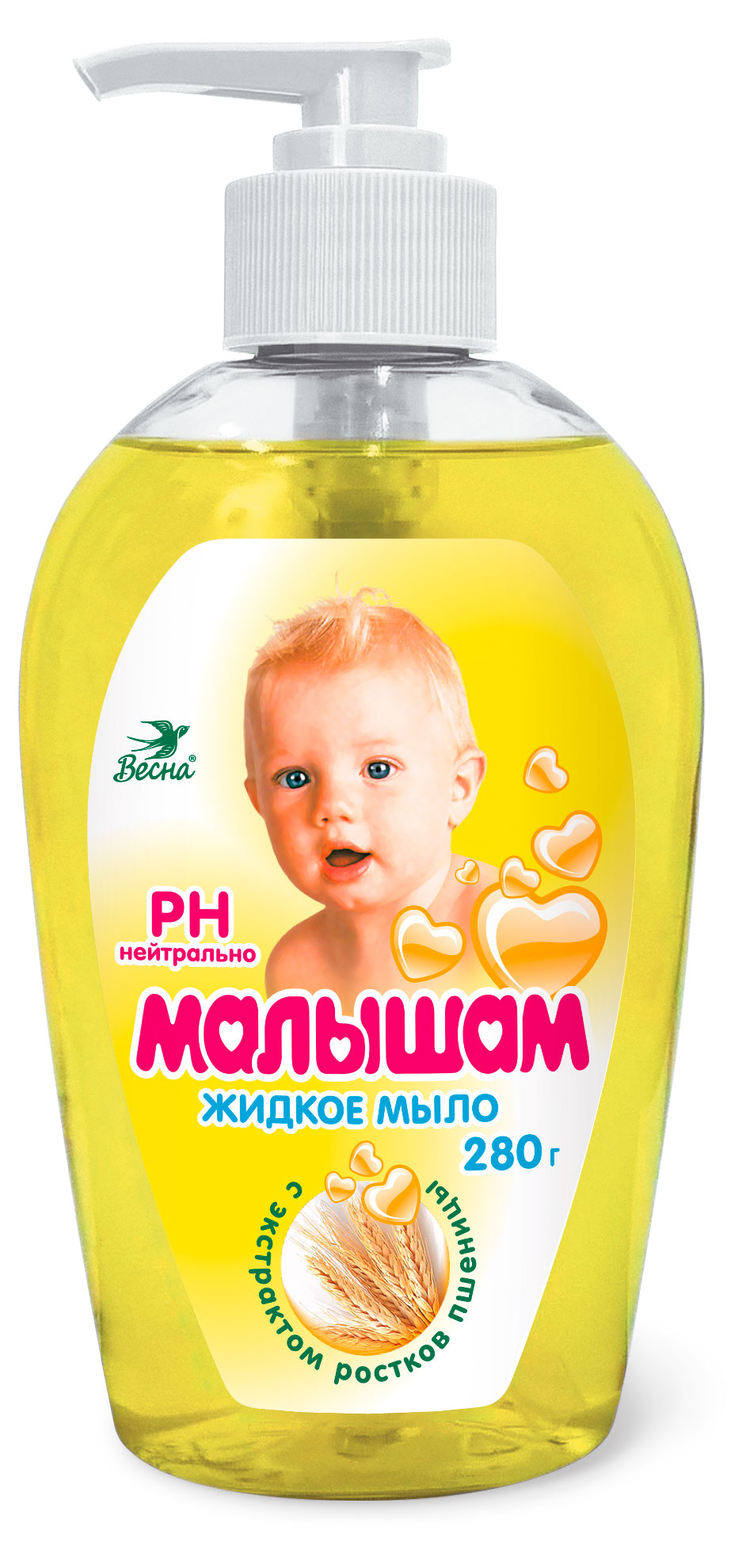 Весна | Мыло жидкое малышам «Весна» с экстрактом ростков пшеницы, 280 г