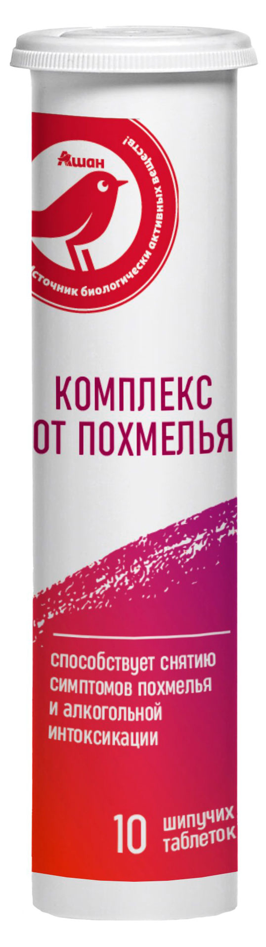 

Комплекс от похмелья АШАН Красная птица шипучие таблетки, 10 шт