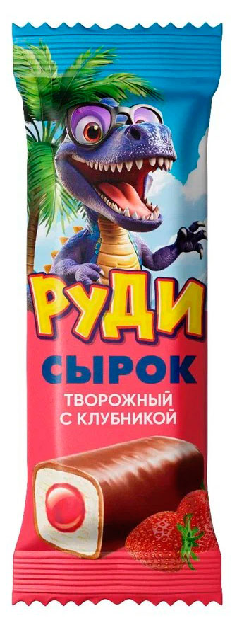 

Сырок творожный Руди глазированный с клубникой 23% БЗМЖ, 40 г